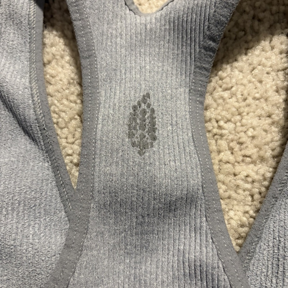 Free People Movement Free Throw Crop Bra Top Gray Blue Small Ribbed - Picture 5 of 7